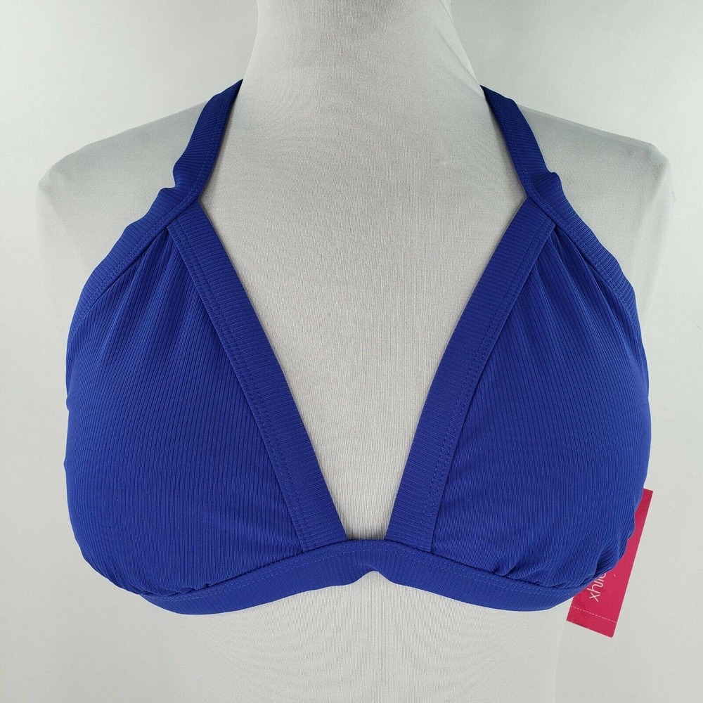 Xhilaration Triangle Bikini Swim Top 11/13 Blue Adjustable Convertible Straps